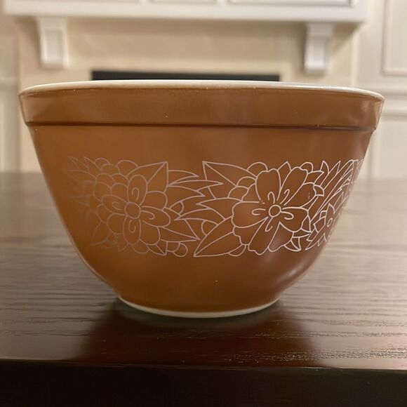 Pyrex 401 Bowl Vintage Brown Woodland Round Bowl 750mL Excellent Condition - Picture 3 of 5